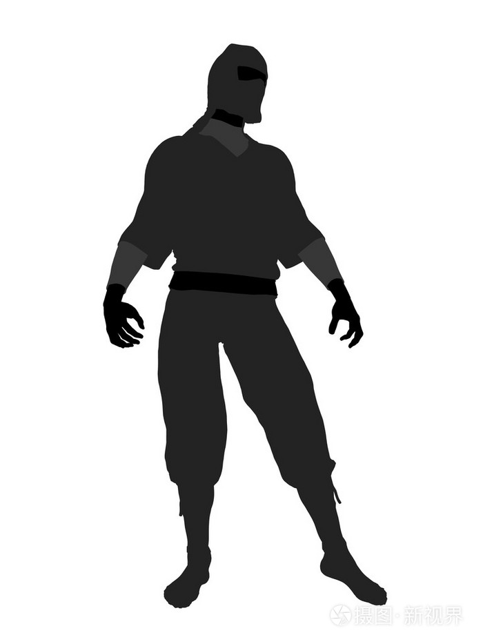 男性忍者插图剪影