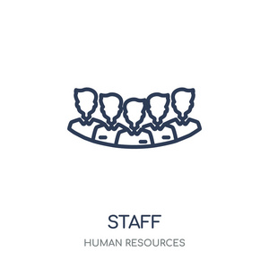 工作人员图标。从人力资源收集的员工线性符号设计