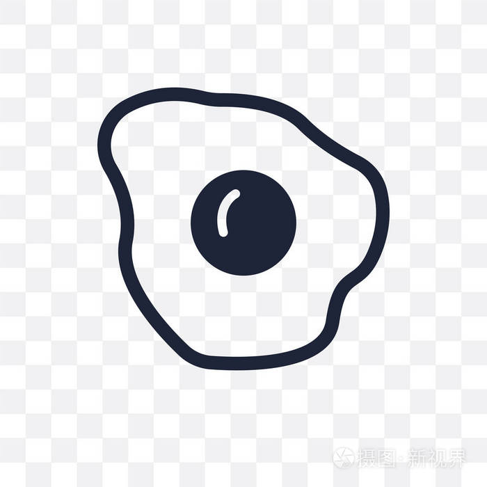 煎蛋透明图标煎蛋符号设计从餐厅收藏简单的元素向量例证在透明背景