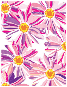 粉红色的花朵雏菊装饰抽象背景