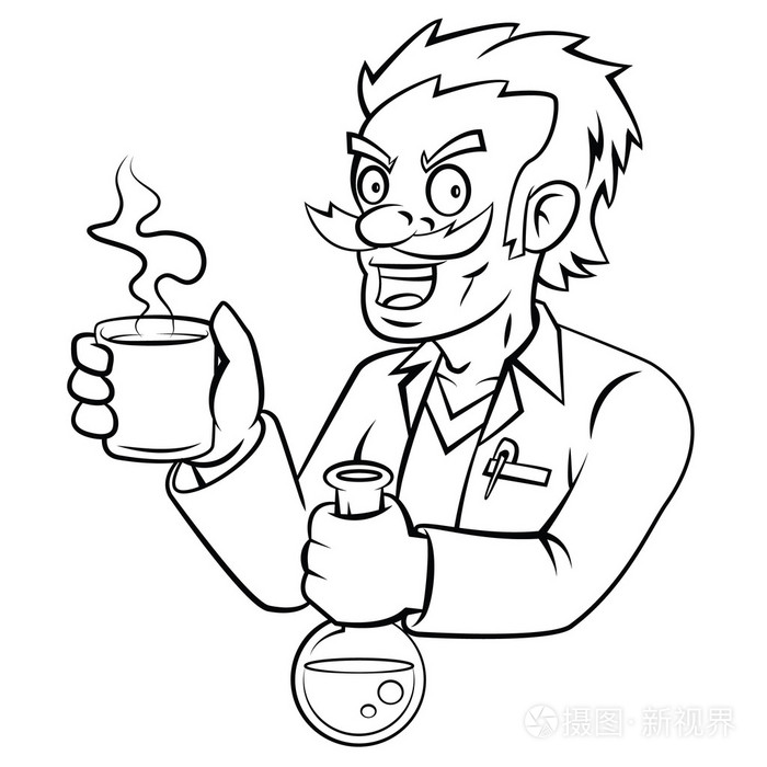 白色背景上的教授插画-正版商用图片09xwdh-摄图新视界