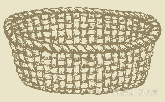 空的柳条篮子插画-正版商用图片09xy13-摄图新视界