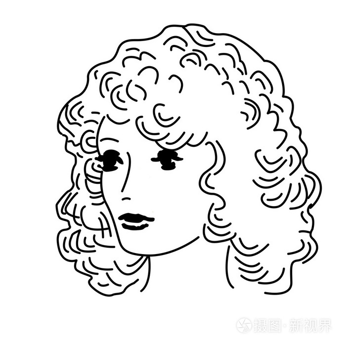 矢量的白色背景上的女孩画像插画 正版商用图片09y7x4 摄图新视界 矢量的白色背景上的女孩画像插画 正版商用图片09y7x4 摄图新视界