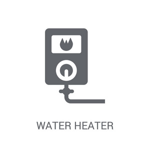 热水器图标。时尚热水器标志的概念在白色的背景上从智能体收藏。适用于 web 应用移动应用和打印媒体