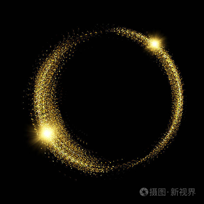 矢量eps10闪闪发光的金色闪光纹理圆形框架闪亮横幅装饰元素