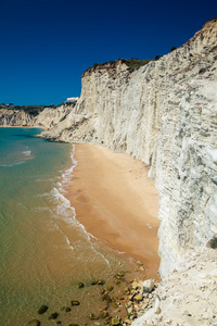 在 Scala dei Turchi 远程海滩