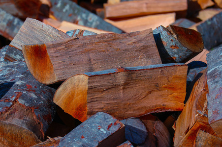 削桦木木柴图片