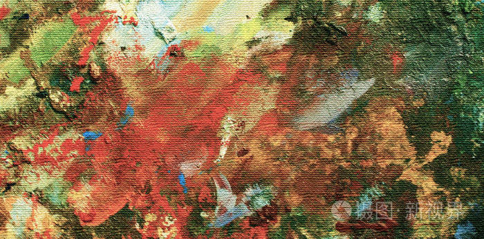 油画质地对画布的影响有活力的丙烯酸油漆在使用艺术家的调色板绘制