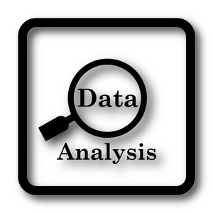 数据分析图标, 黑色网站按钮白色背景