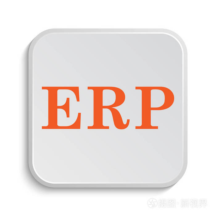 Erp 图标。白色背景上的互联网按钮