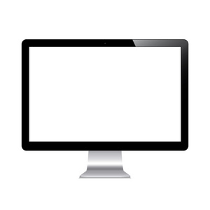 向量计算机显示孤立在白色的背景