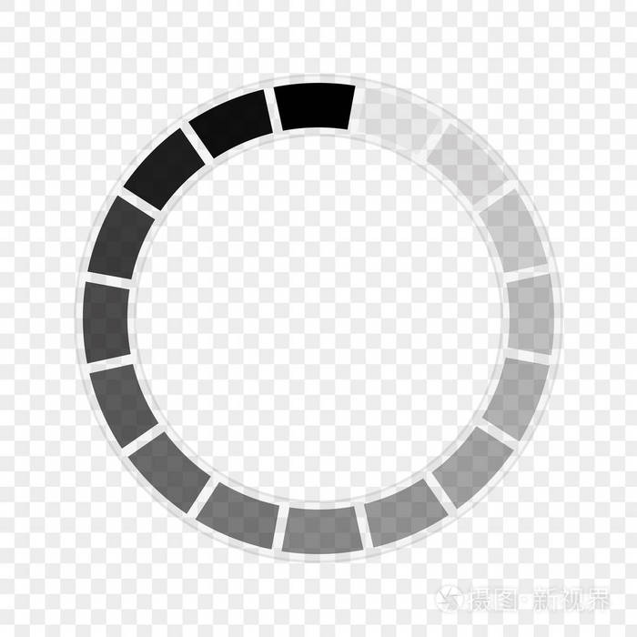 透明背景上的圆形下载标志加载图标数据加载栏向量股票例证