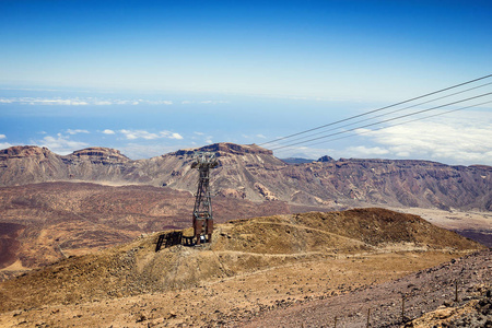 西班牙加那利岛特内里费岛。索道 缆车 在国家公园火山 teede