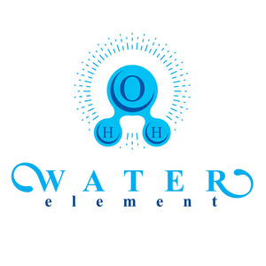 矢量蓝 H2o 温泉和度假组织商业标志的水标志