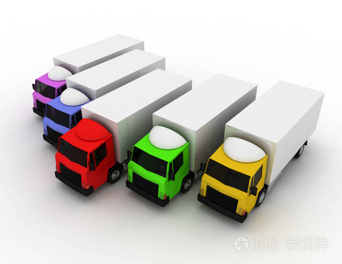 3d. 汽车卡车运输主管的概念。3d 渲染插图