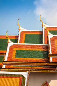 屋顶的玉佛寺，寺的翡翠佛，曼谷，Th
