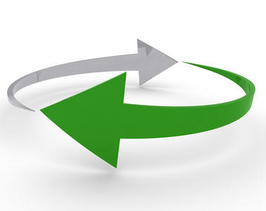 在白色背景上的旋转箭头照片