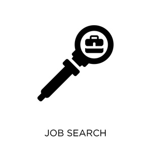 职位搜索 图标。从人力资源收集中寻找职位的标志设计