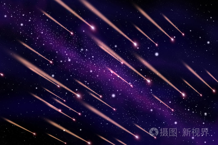 组的流星在深空图