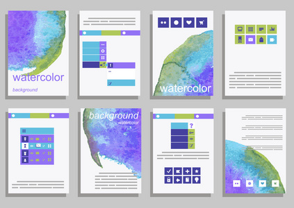 一组模板与水彩颜料图片