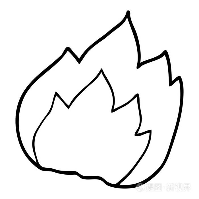 线条画动画片火