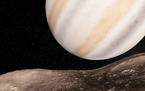 木星。抽象的科学背景行星和深空