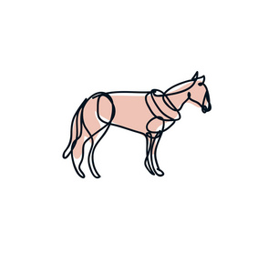马插图线艺术画为标志