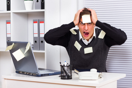 商人有太多工作要做照片