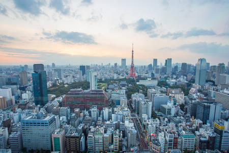 东京，日本城市天际线