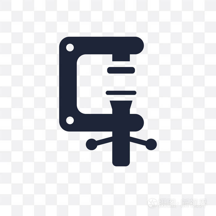 夹紧透明图标.夹具符号设计从工业收藏.简单的元素向量例证在透明背景