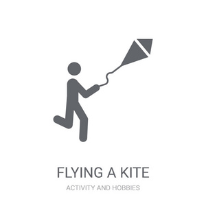 放风筝图标。时尚飞行风筝标志概念在白色背景从活动和爱好集合。适用于 web 应用移动应用和打印媒体