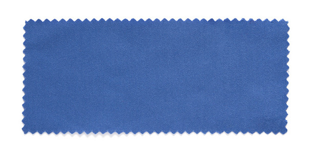 孤立在白色背景上的蓝色面料色板样本
