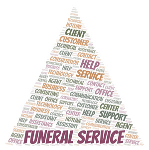 殡葬服务字云。仅使用文本制作的文字云