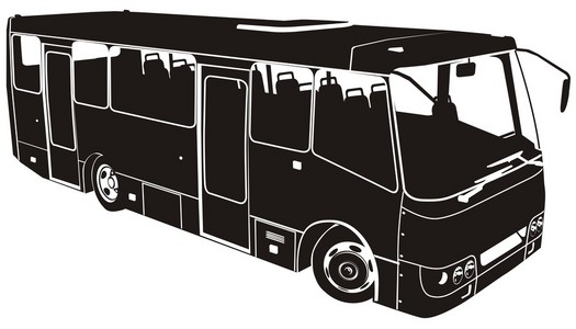 矢量城市巴士剪影照片