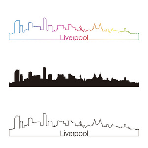 利物浦的天际线直线型，彩虹