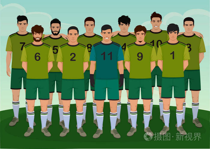 足球运动员, 足球队人的向量例证