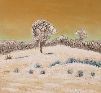 一个冬天风景的油画图片