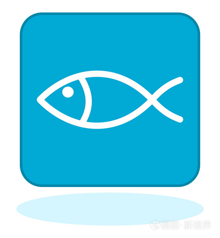 小鱼在蓝色背景上的图标