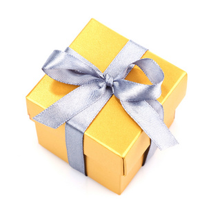 黄色礼品盒用 silwer 丝带