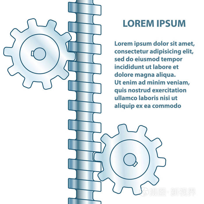 抽象螺杆齿轮副传动的示意图