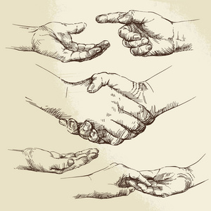握手手绘图片 握手手绘素材 握手手绘插画 摄图新视界