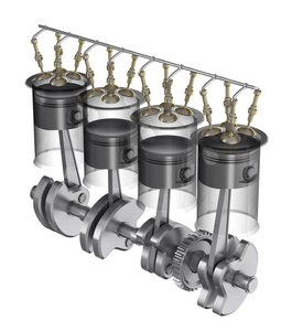 引擎功能的工作原理。白色衬底上分离