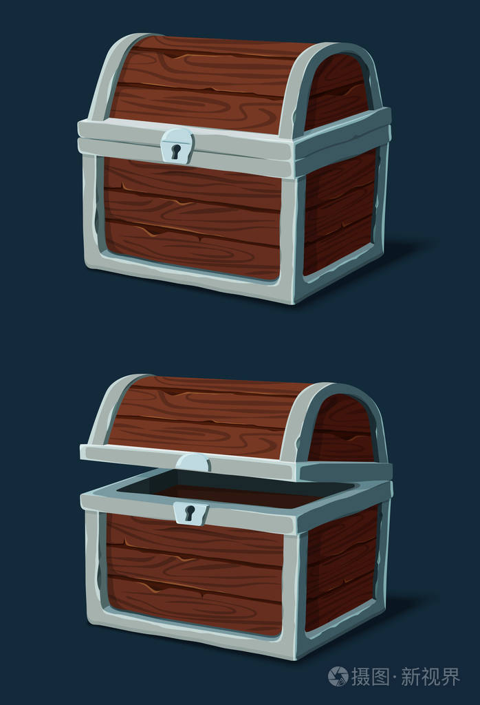 封闭的木箱, 箱子或海盗第礼机插画-正版商用图片0a0653-摄图新视界