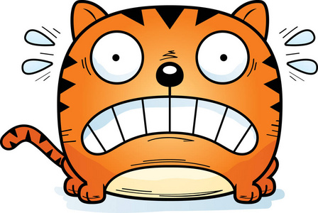 是猫在惊恐的卡通插图人性化的融冰棒棒和惊恐的表情.