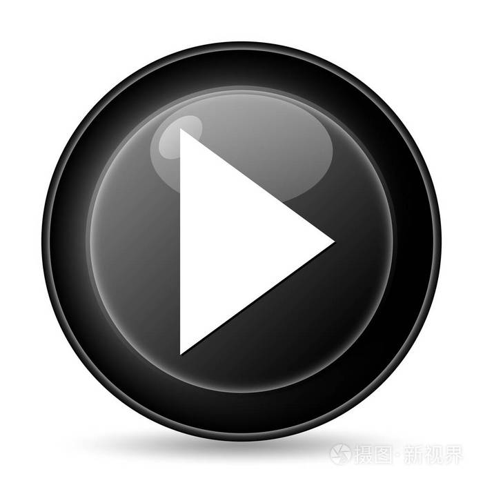 播放符号图标白色背景上的互联网按钮