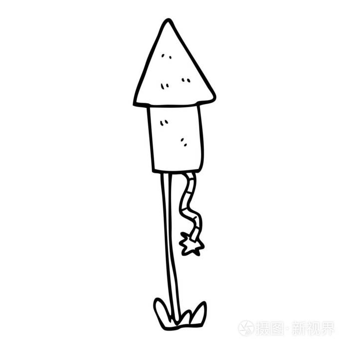 线条画动画片火箭