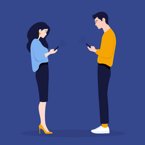 智能手机和技术.通信.矢量平图照片