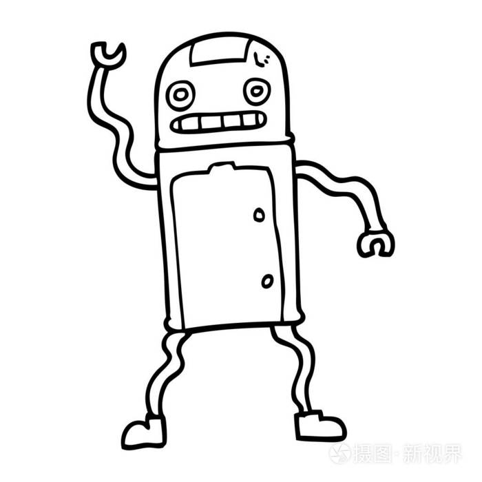 线条画动画片机器人