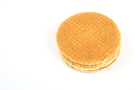 荷兰华夫饼叫孤立在白色背景上 stroopwafel