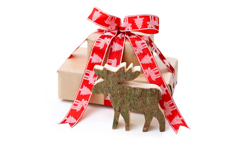 圣诞礼物红木制手工麋鹿或驯鹿图片
